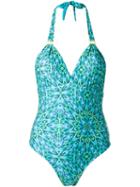 Sub Printed Swimsuit, Women's, Size: G, Green, Spandex/elastane/polyimide
