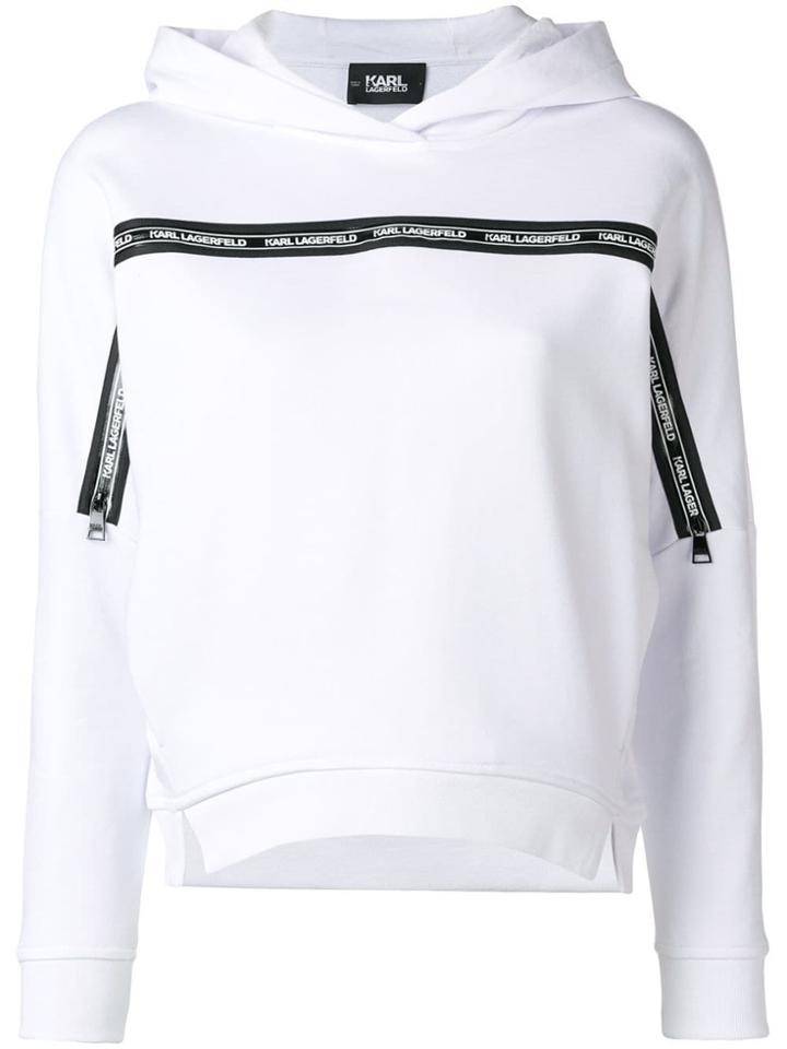 Karl Lagerfeld Logo Printed Hoodie - White