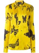 Michel Klein 'butterfly' Print Shirt, Women's, Size: 36, Yellow/orange, Silk