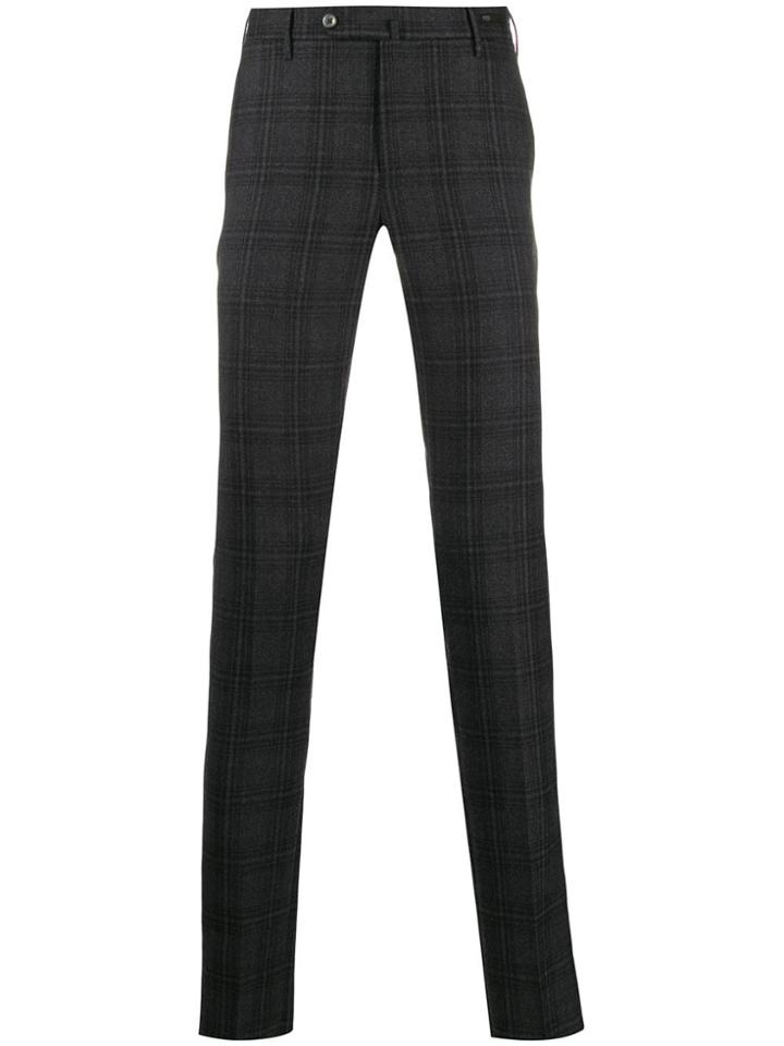Pt01 Slim-fit Check Trousers - Grey