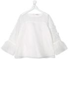 Monnalisa Long-sleeve Embroidered Blouse - White