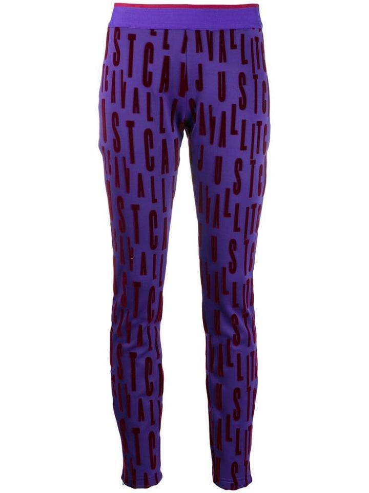 Just Cavalli Logo Leggings - Purple