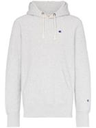 Champion Logo Embroidered Hooded Jumper - Grey