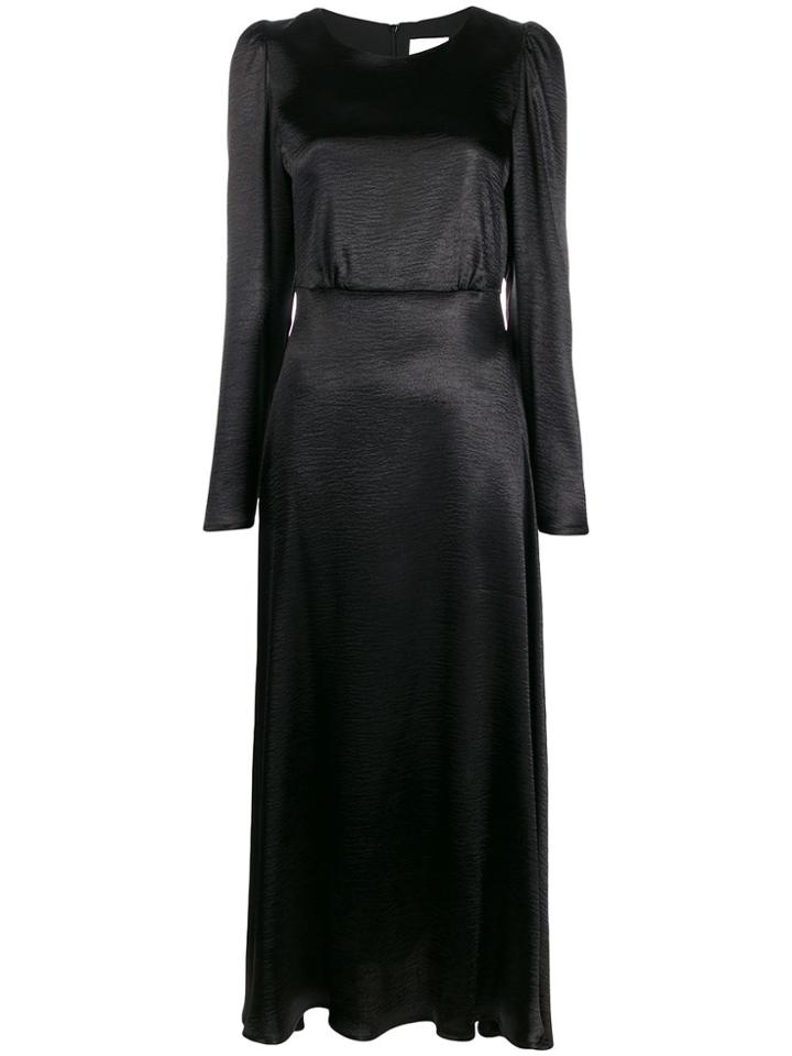 Black Coral Camila Hammered Satin Dress
