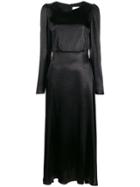 Black Coral Camila Hammered Satin Dress