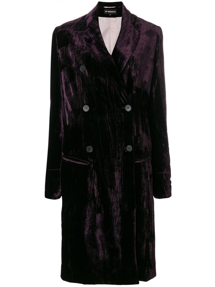 Ann Demeulemeester Oversized Double Breasted Coat - Pink & Purple