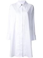 Mm6 Maison Margiela Pleated Front Shirt Dress - White