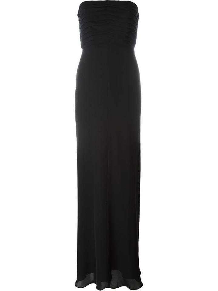 Armani Collezioni Strapless Gown, Women's, Size: 44, Black, Polyester/spandex/elastane