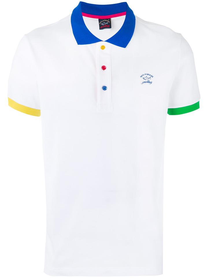 Paul & Shark - Contrast Collar Polo Shirt - Men - Cotton - L, White, Cotton