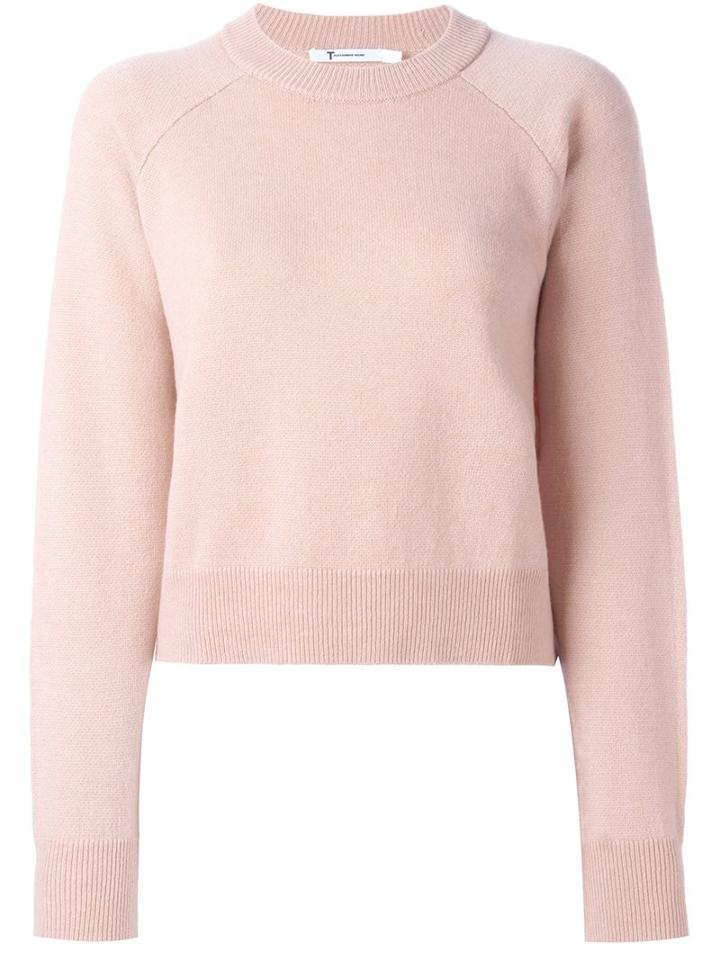 T By Alexander Wang Crew Neck Jumper, Women's, Size: Xxs, Pink/purple, Cashmere/wool