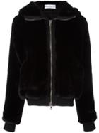 Wanda Nylon Hooded Zip-up Jacket, Women's, Size: 36, Black, Camel Fur/polyester/acrylic