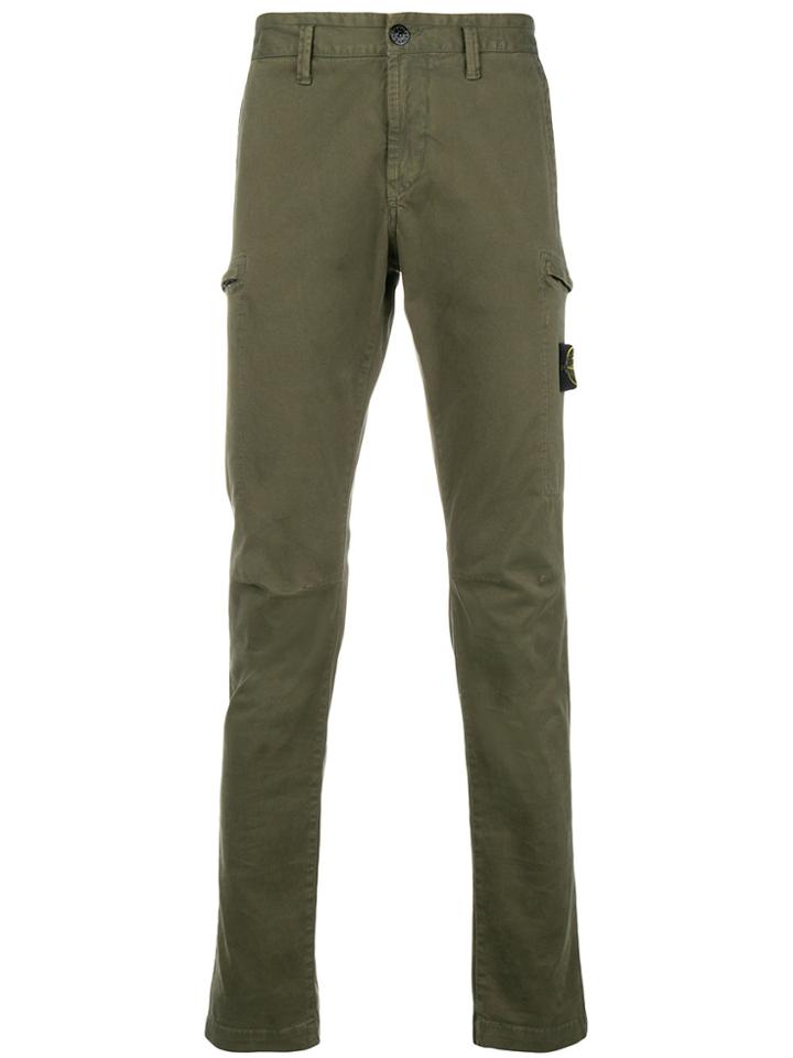 Stone Island Skinny-fit Cargo Trousers - Green