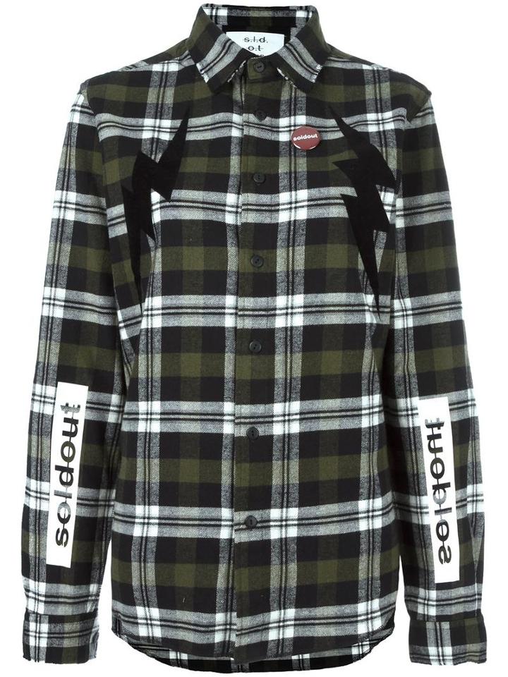 Sold Out Frvr Multiple Prints Plaid Shirt, Women's, Size: Medium, Black, Cotton/acrylic/polyester/polyamide