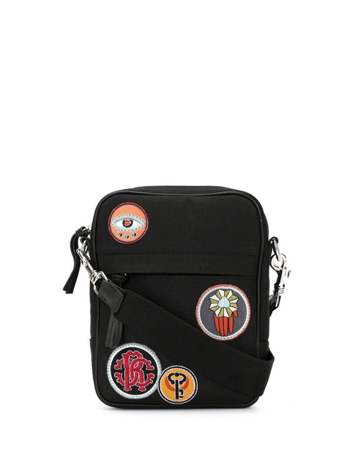 Roberto Cavalli Patch-work Messenger Bag - Black