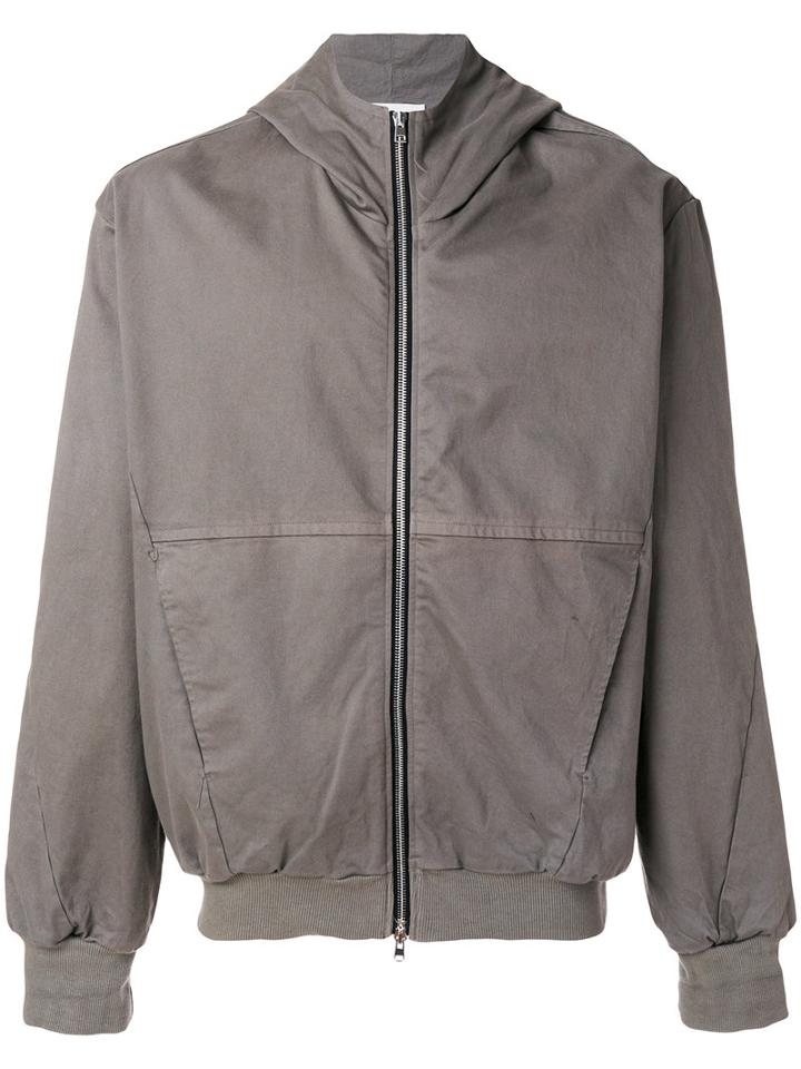 Lost & Found Rooms - Collarless Bomber Jacket - Men - Cotton/spandex/elastane - S, Grey, Cotton/spandex/elastane