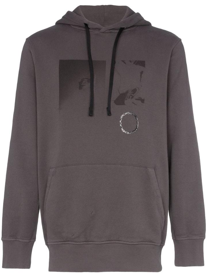 1017 Alyx 9sm Flag Pole Print Cotton Blend Hoodie - Grey