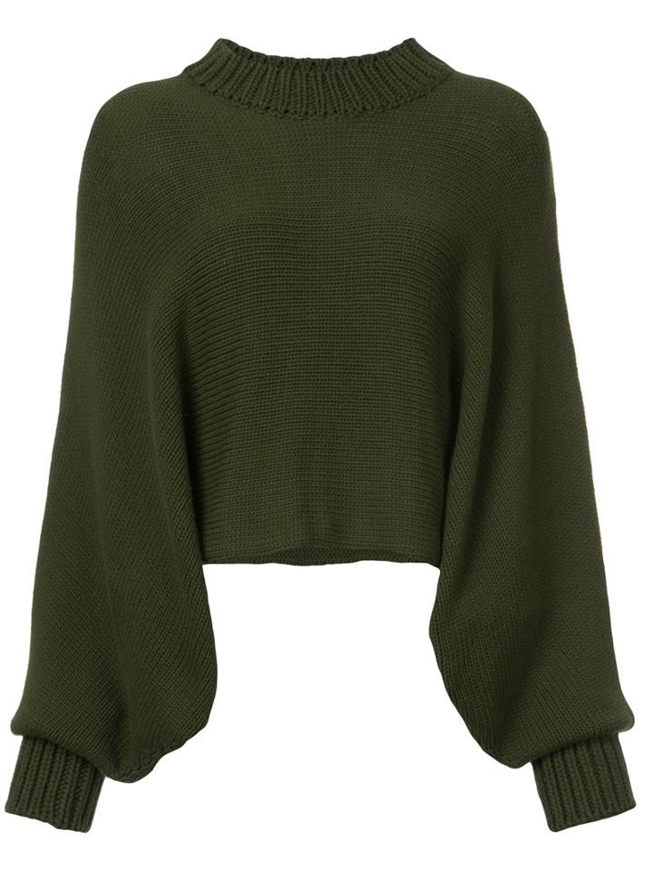 Rosetta Getty - Oversized Pullover - Women - Nylon/viscose/wool - L, Green, Nylon/viscose/wool