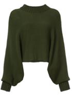 Rosetta Getty - Oversized Pullover - Women - Nylon/viscose/wool - L, Green, Nylon/viscose/wool