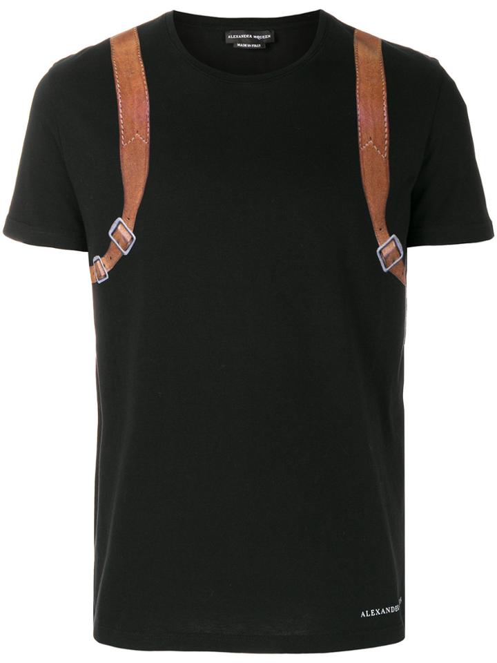 Alexander Mcqueen Printed Backpack T-shirt - Black