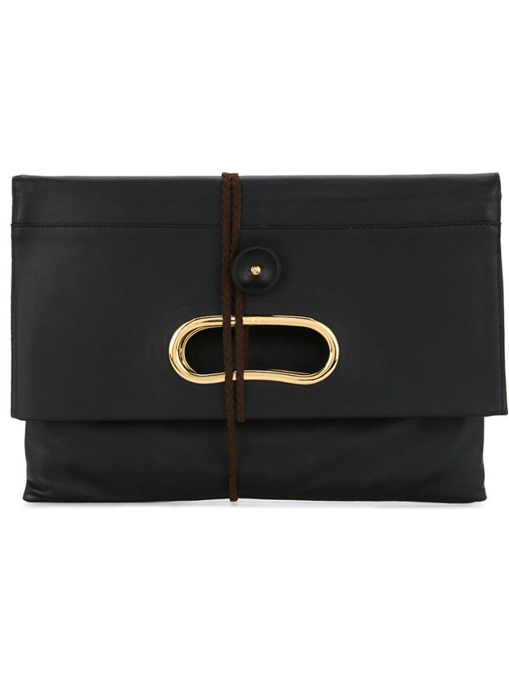 Kolor Foldover Top Clutch - Black
