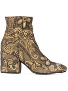 Fausto Zenga Jacquard Ankle Boots - Black