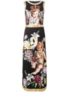 Dolce & Gabbana Sleeveless Printed Dress - Black
