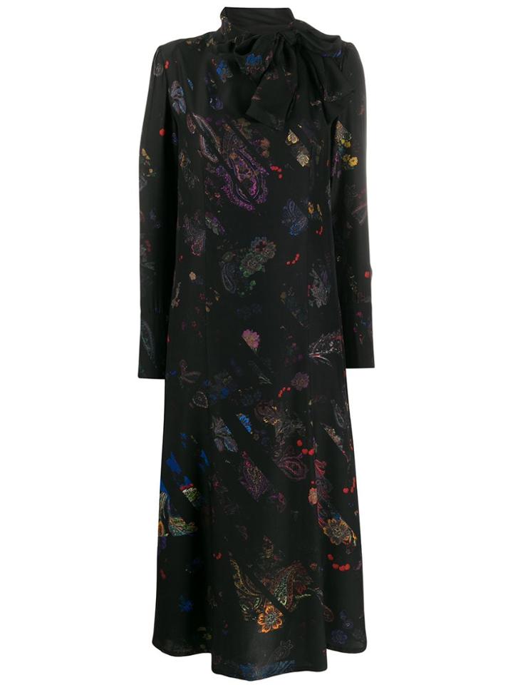 A.f.vandevorst Graphic Print Maxi Dress - Black