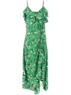 Veronica Beard Floral Print Asymmetric Dress - Green