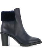 Dion Lee Shearling Heeled Boots - Blue