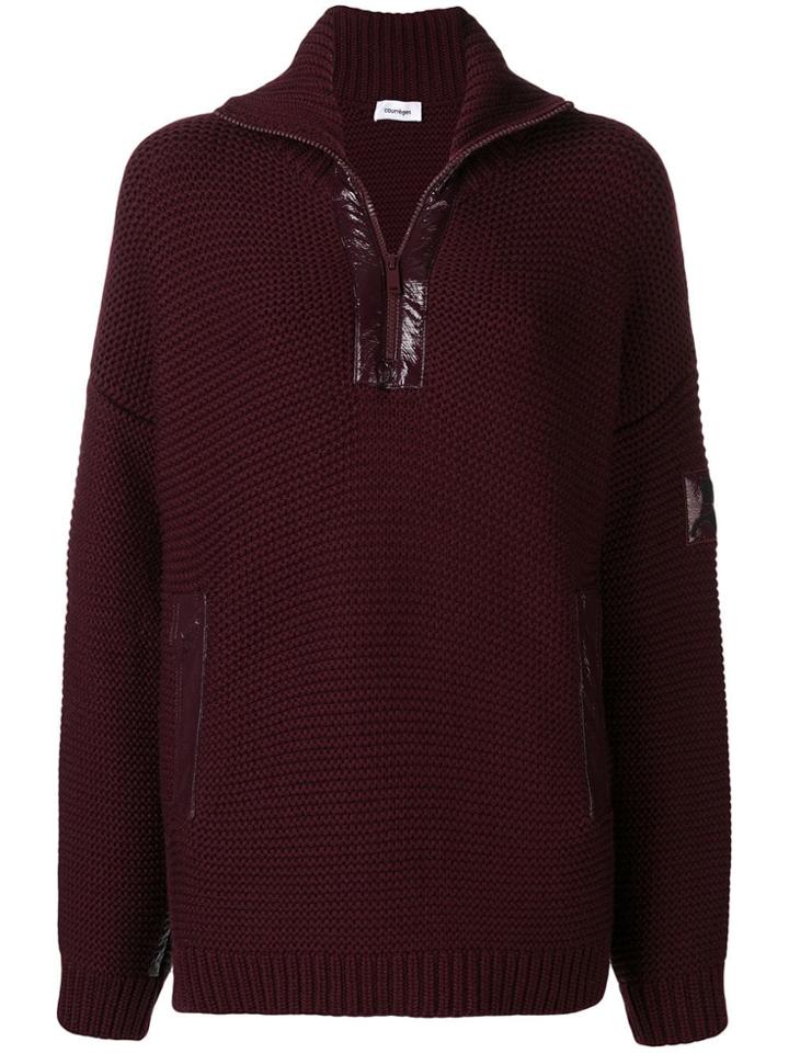 Courrèges Vinyl Trim Jumper - Red