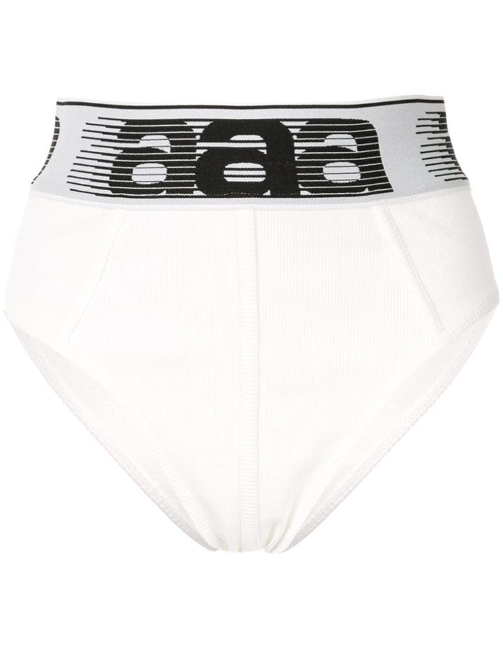 Alexander Wang Athletic Logo Waistband Shorts - White