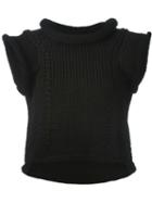 Maison Margiela Cropped Knitted Top, Women's, Size: S, Black, Polypropylene