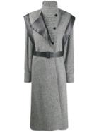 Stella Mccartney Faux Leather Trim Coat - Black