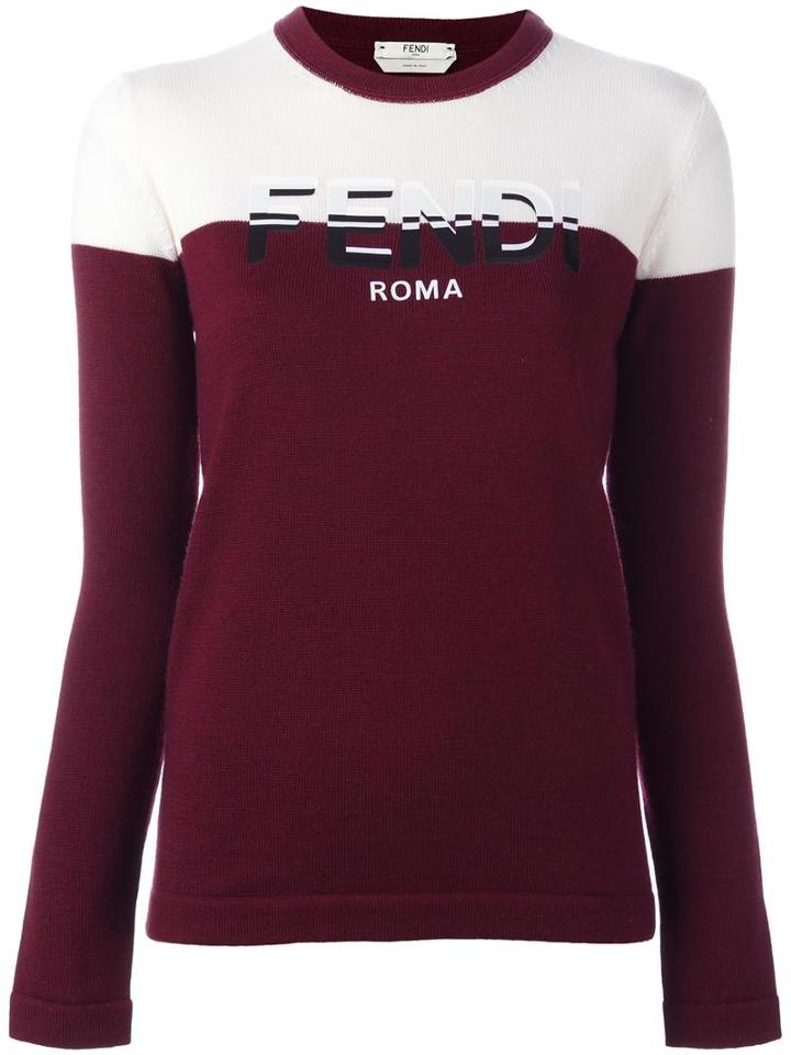 Fendi Fendi Roma Jumper, Women's, Size: 38, Red, Virgin Wool