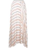 Forte Forte Striped A-line Midi Skirt, Women's, Size: I, White, Silk