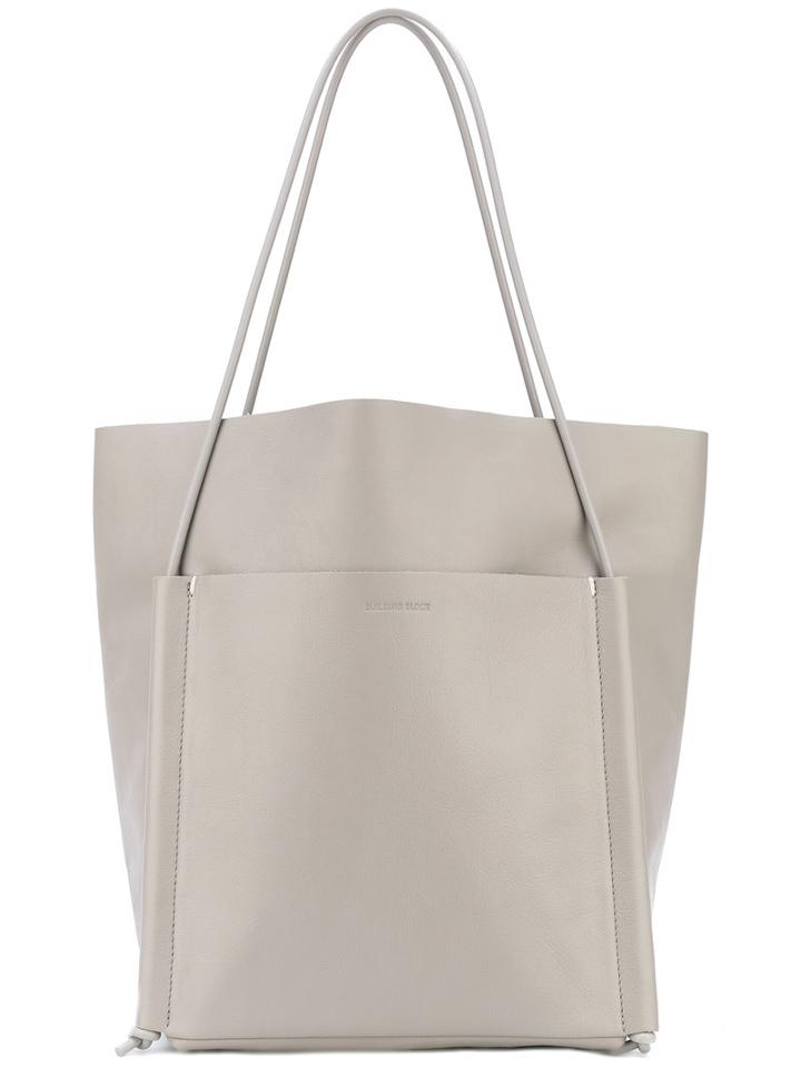 Building Block - Rectangular Tote Bag - Women - Leather - One Size, Grey, Leather