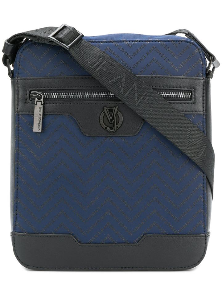 Versace Jeans Textured Shoulder Bag - Blue