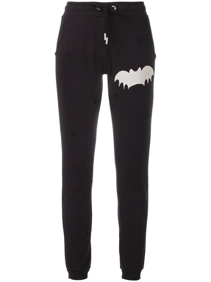 Zoe Karssen Worn-out Effect Track Pants, Women's, Size: Small, Black, Cotton