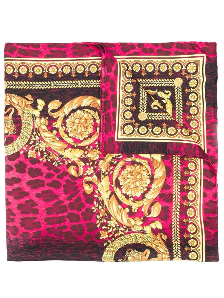 Versace Wild Barocco Print Scarf - Pink