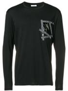 Versace Collection Logo Tape Detail Long Sleeved T-shirt - Black