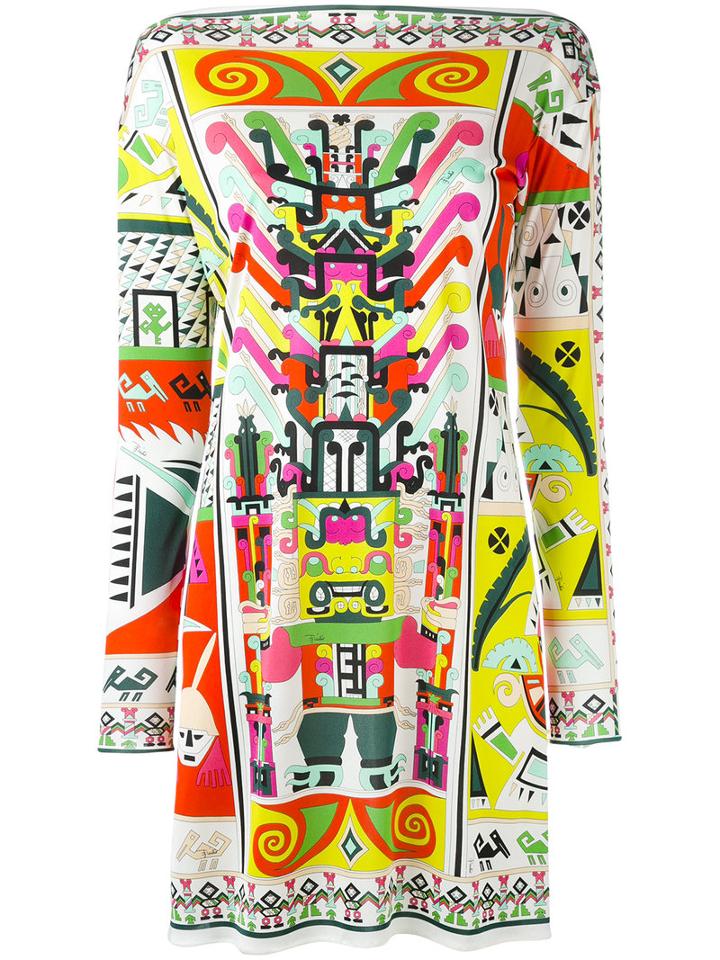 Emilio Pucci - Multi-print Fitted Dress - Women - Silk - 44, Silk