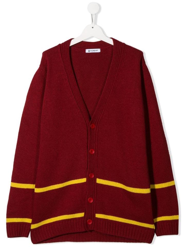 Dondup Kids Jacquard Knit Cardigan - Red