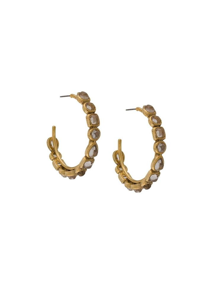 Goossens Mini Cabochons Hoop Earrings - Gold