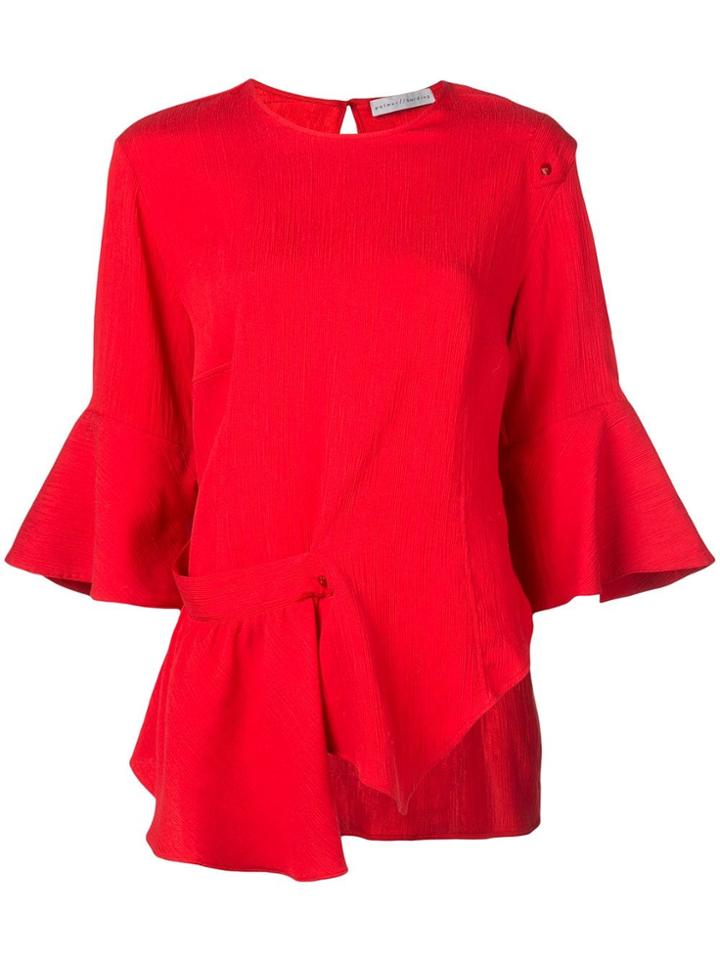 Palmer / Harding Asymmetric Hem Blouse - Red