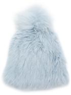 Yves Salomon Accessories Fur Beanie - Blue