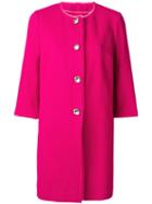Ermanno Scervino Jewel Button Coat, Women's, Size: 48, Pink/purple, Cotton/polyester