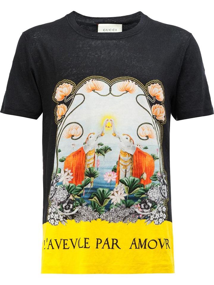 Gucci Water Lilies T-shirt, Size: Large, Yellow, Linen/flax