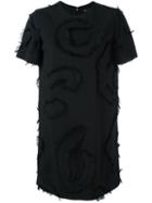 Versace Embroidered Fil Coupé Dress, Women's, Size: 40, Black, Viscose/polyester/rayon/spandex/elastane