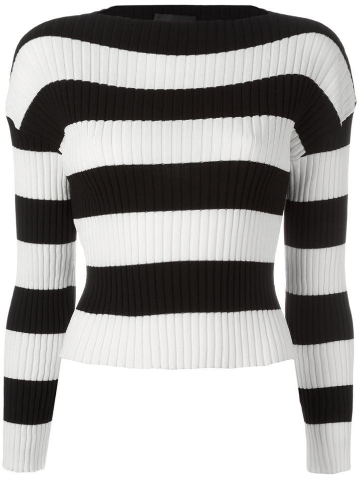 Boutique Moschino Striped Jumper - Black