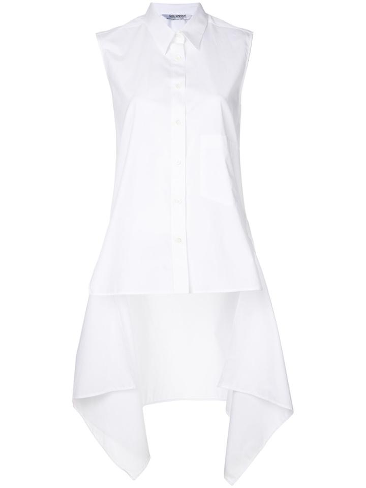 Neil Barrett Asymmetric Hem Sleeveless Shirt - White